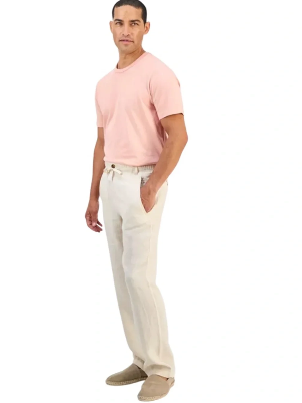 Club Room Men's 100% Linen Pants, Natural Khaki Size XL - NWT